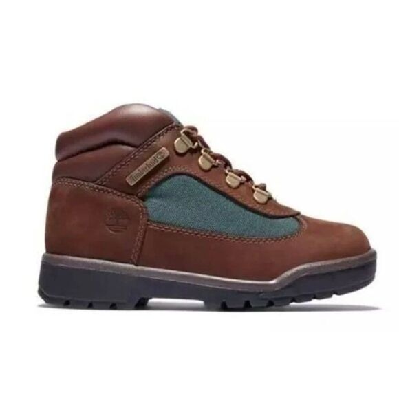 TIMBERLAND Field Mid "Brown/Dark Olive" Hiking Boot Kid's Size 4 - Picture 1 of 8